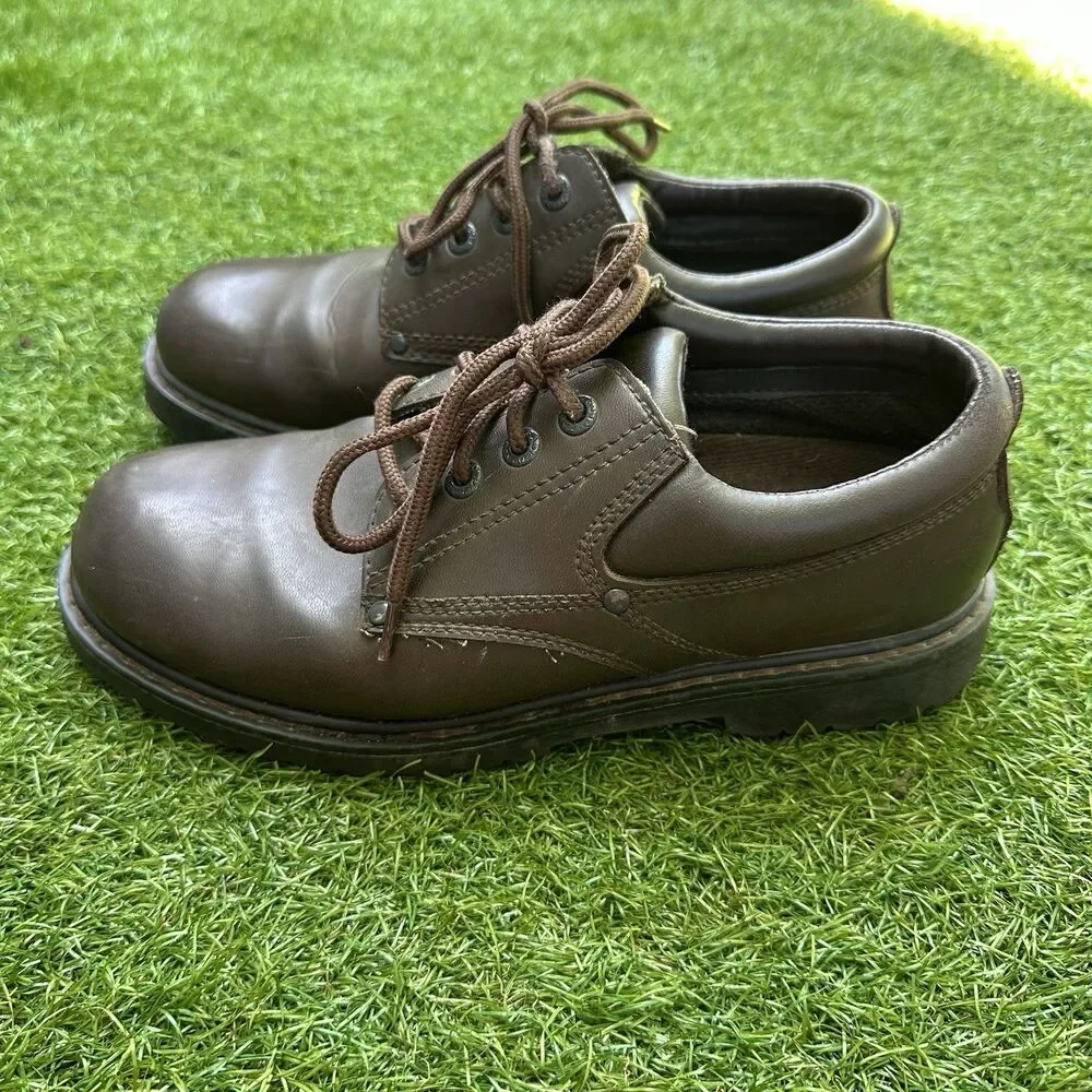 Vintage Y2K Faded‎ Glory Oxford Shoes Mens Size 8.5 Chunky Brown Lace Up